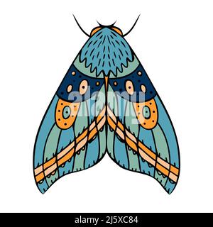 Night butterfly, moth. Hand drawn vector illustration Stock Vector