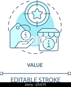 Value turquoise concept icon Stock Vector