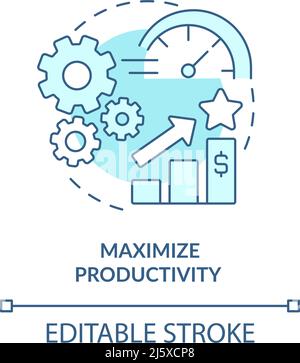 Maximize productivity turquoise concept icon Stock Vector