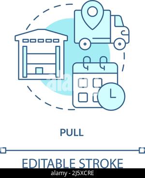 Pull turquoise concept icon Stock Vector