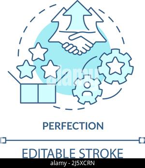 Perfection turquoise concept icon Stock Vector