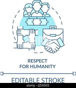 Respect for humanity turquoise concept icon Stock Vector