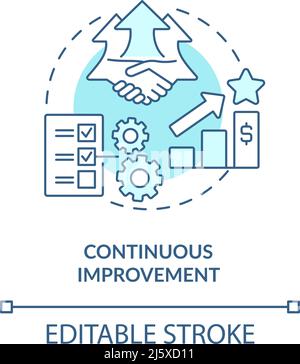 Thin line editable continuous improvement icon concept Stock Vector ...