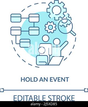 Hold event turquoise concept icon Stock Vector