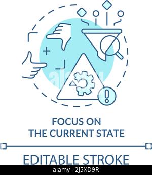 Focus on current state turquoise concept icon Stock Vector