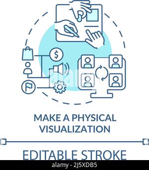 Make physical visualization turquoise concept icon Stock Vector