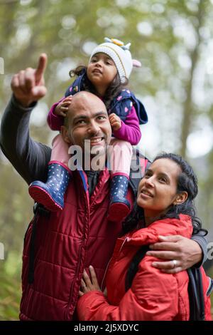 Affectionate family hiking Stock Photo