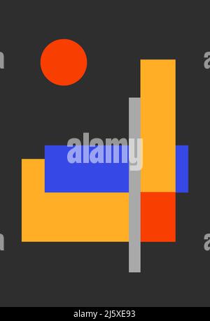 Abstract graphic background. Modern aesthetic background with geometric shapes. Stock Vector