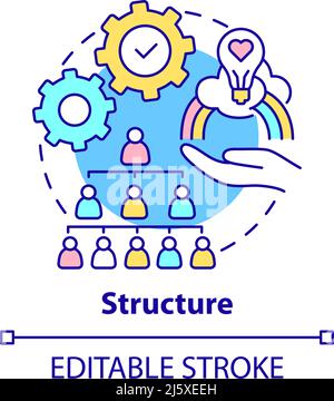 Organizational structure development linear icon concept ...