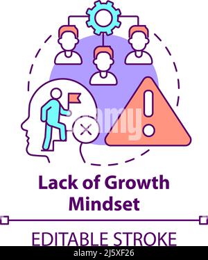 Lack of growth mindset concept icon Stock Vector
