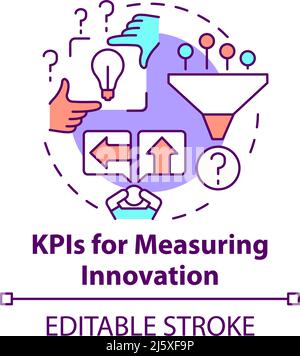 KPIs for measuring innovation concept icon Stock Vector