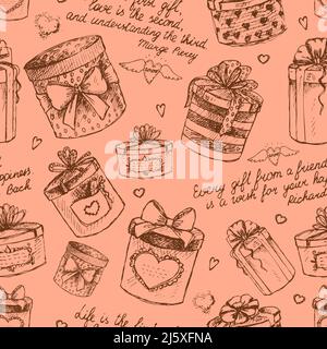 Seamless gift present boxes pattern background vector illustration Stock Vector