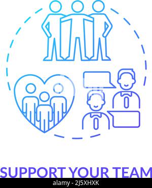 Support team blue gradient concept icon Stock Vector