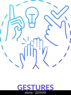 Gestures blue gradient concept icon Stock Vector