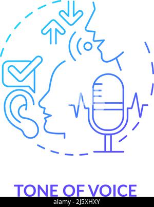 Tone of voice blue gradient concept icon Stock Vector