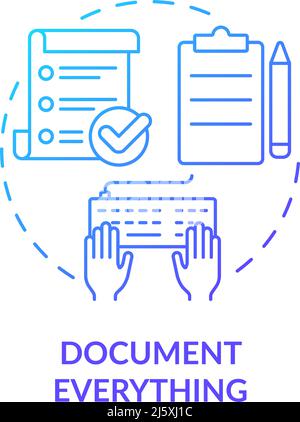 Document everything blue gradient concept icon Stock Vector
