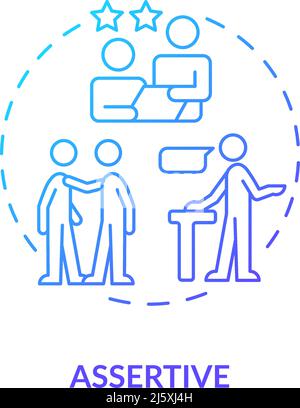 Assertive blue gradient concept icon Stock Vector