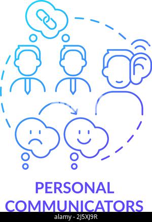 Personal communicators blue gradient concept icon Stock Vector