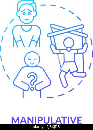 Manipulative blue gradient concept icon Stock Vector
