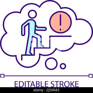 Anxious thought RGB color icon Stock Vector