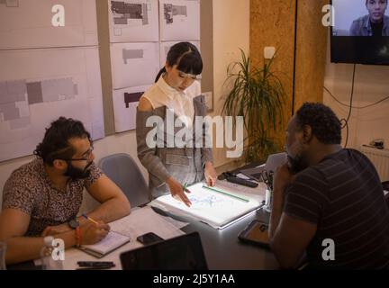 Architects planning in conference room meeting Stock Photo