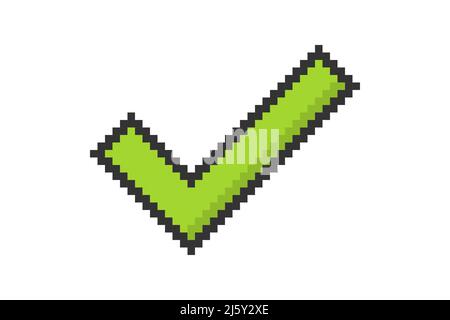 Pixel check mark icon simple design Stock Vector