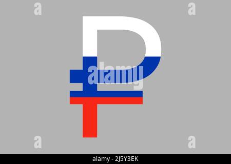 Russian ruble icon symbol simple design Stock Vector