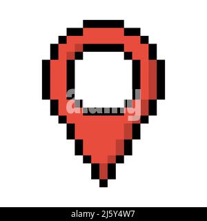 Pin pixel icon set simple design Stock Vector