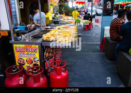 KUALA LUMPUR, MALASIA – JANUARY 26, 2020   lok-lok stall in Chinatown Petaling Street in the last days before lockdown Stock Photo