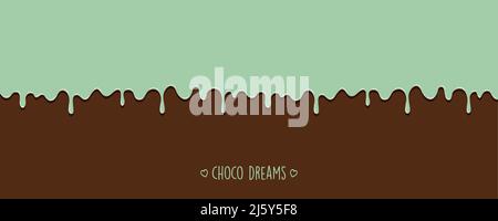 sweet tasty melting chocolate icing background choco dreams Stock Vector