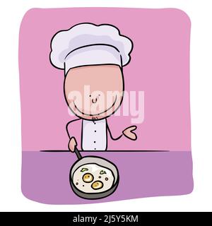 Chef making food clip art vector illustration Stock Vector