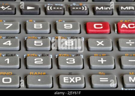 set of buttons with numbers on calculator Stock Photo