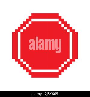 Pixel road sign icon simple design Stock Vector