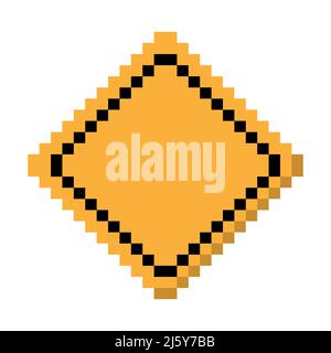 Road sign pixel icon simple design Stock Vector