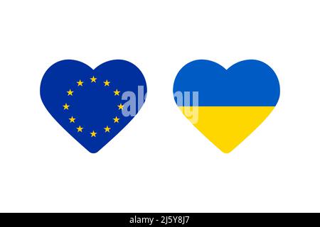Ukraine with Russia flags background. Stock Vector