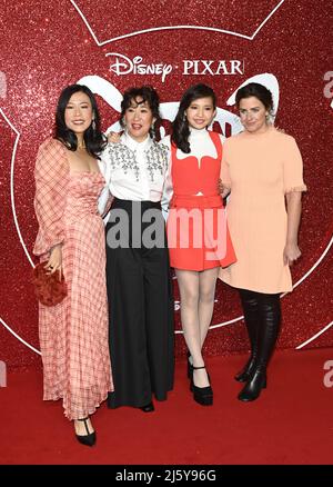 Photo Must Be Credited ©Alpha Press 079965 21/02/2022 Domee Shi, Sandra Oh, Rosalie Chiang and Lindsay Collins at the Turning Red UK Gala Screening held at the Everyman Borough Yards Cinema in London. Stock Photo
