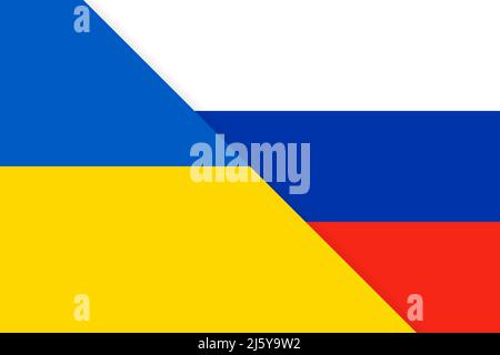 Ukraine with Russia flags background. Stock Vector