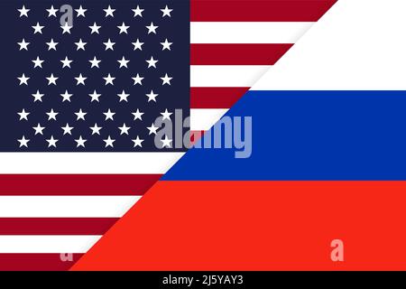 United States vs Russia flags Stock Vector