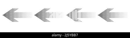 Arrow pixel halftone effect set Stock Vector