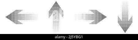 Arrow pixel halftone effect set Stock Vector