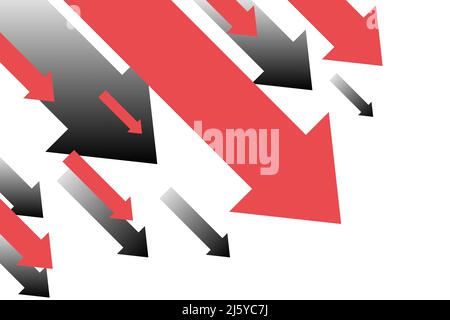 Financial crisis arrow down background Stock Vector