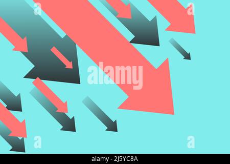 Financial crisis arrow down background Stock Vector