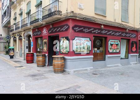 Traditional grocery store in central Malaga, Spain