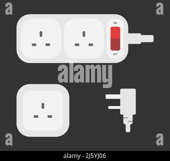 Power Outlet Plug British Type G Vector Flat Illustration Stock Vector Image Art Alamy