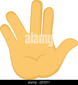 Vector illustration of a yellow hand doing the vulcan salute Stock Vector