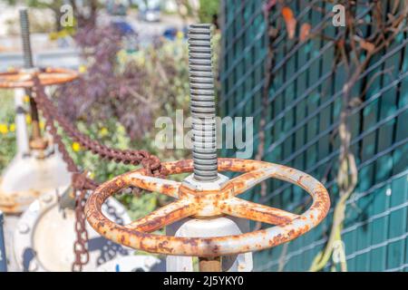 Two valves with chains at San Francisco, California Stock Photo
