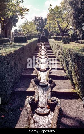 Bagnaia, Villa Lante, Gartenanlage, Kaskade (Kettenbrunnen) von oben