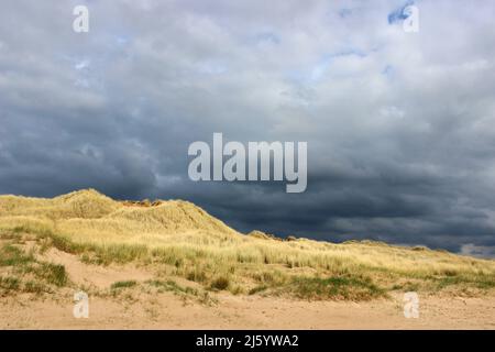 Stormy Skies Above Formby Sand Dunes, Sefton Coast, Merseyside Stock Photo