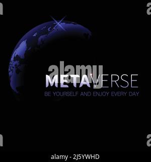 Metaverse text space background Stock Vector