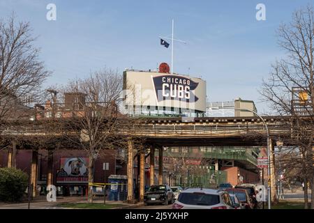 Chicago Cubs merchandise for sale at a street vendor location at a corner  just across the street from Wrigley Field. Chicago, Illinois, USA Stock  Photo - Alamy